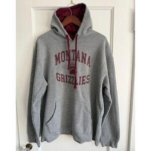 League 91 Montana Grizzlies Hoodie Mens 2XL Gray Maroon College Pullover Fleece